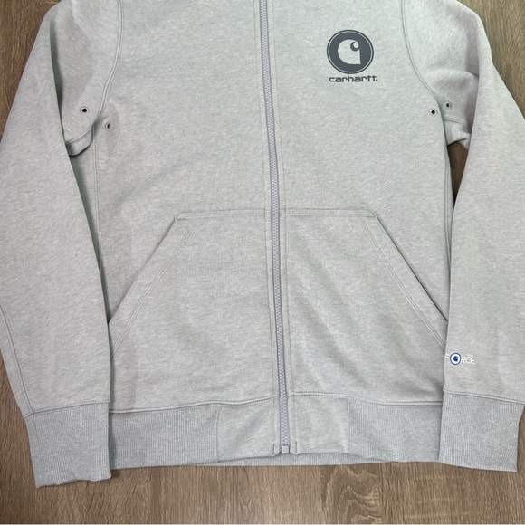 Carhartt Force Long Sleeve Sweatshirt Women’s Medium 8-10 Slightly Fitted Gray - Picture 3 of 14
